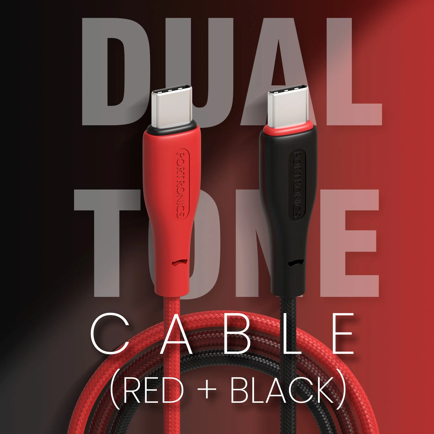 HUE X - Type C To Type C 60W 1M, Black+Red - Image 3